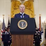 Joe Biden, durante el evento en el que se olvidó del nombre de su secretario de Defensa