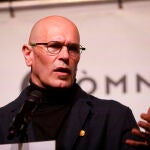 El ex conseller de Exteriores de la Generalitat, Raul Romeva, en un acto al volver a la cárcel de Lledoners, el pasado mes de marzo. Europa Press
