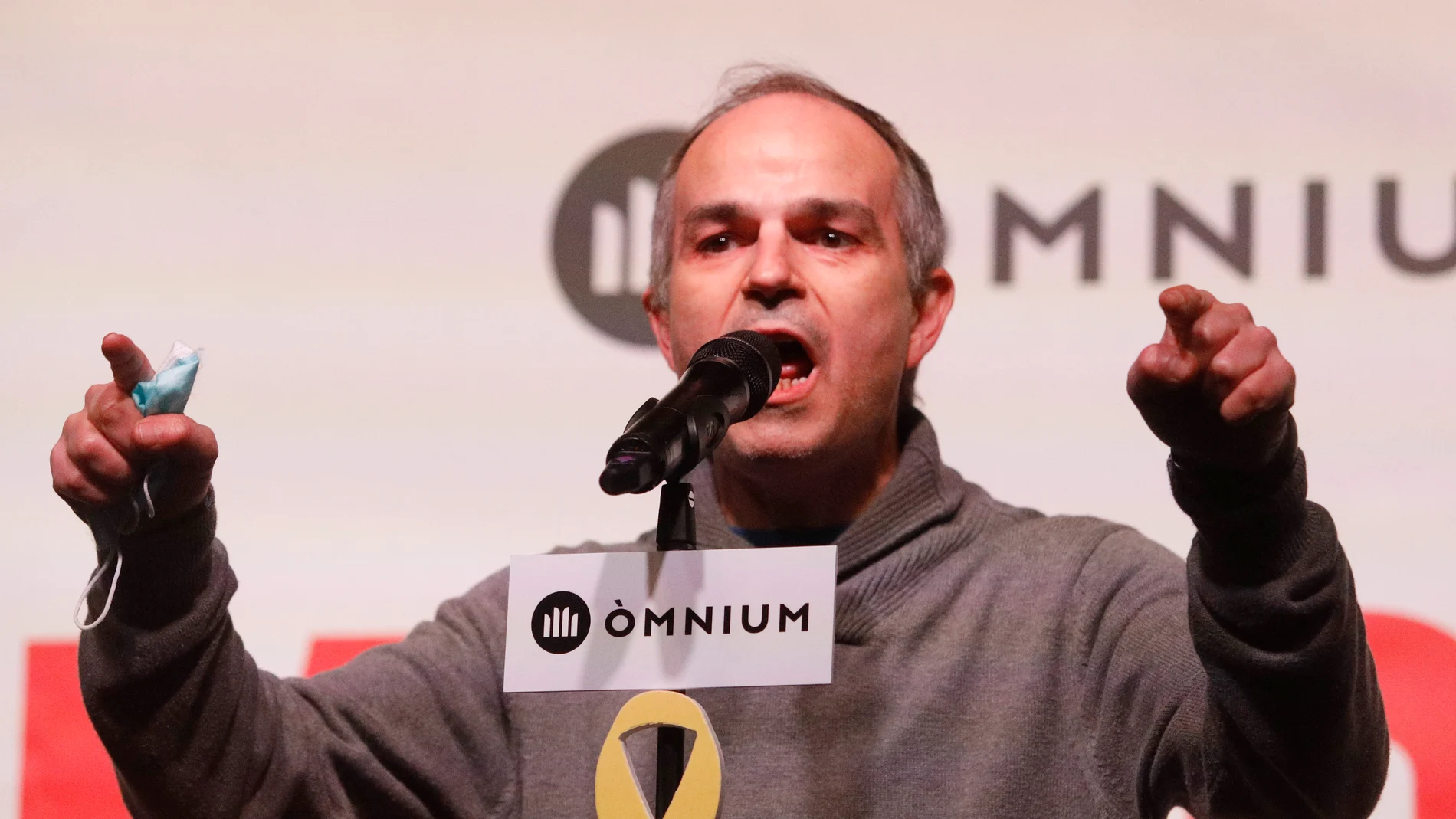 El ex conseller de JxCat Jordi Turull, en un acto al volver a la cárcel de Lledoners después de que se revocara su semilibertad el pasado marzo