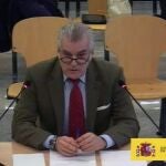 El ex tesorero del PP Luis Bárcenas, durante su declaración ante el tribunal en el juicio de la "caja B" del PP