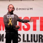 El ex conseller de JxCat Jordi Turull, en un acto al volver a la cárcel de Lledoners tras revocar el juez su semilibertad el pasado marzo
