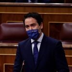 El secretario general del Partido Popular Teodoro García Egea, durante el pleno del Congreso de los Diputados hoy