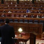 El presidente del Gobierno, Pedro Sánchez, interviene durante una sesión de Control al Gobierno en el Congreso de los Diputados
