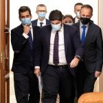 El presidente de la Región de Murcia, Fernando López Miras, ayer tras su comparecencia