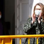 La ex consellera Meritxell Serret, huida en Bélgica desde octubre de 2017, a su salida del Tribunal Supremo, tras comparecer este jueves voluntariamente ante el magistrado del Pablo Llarena
