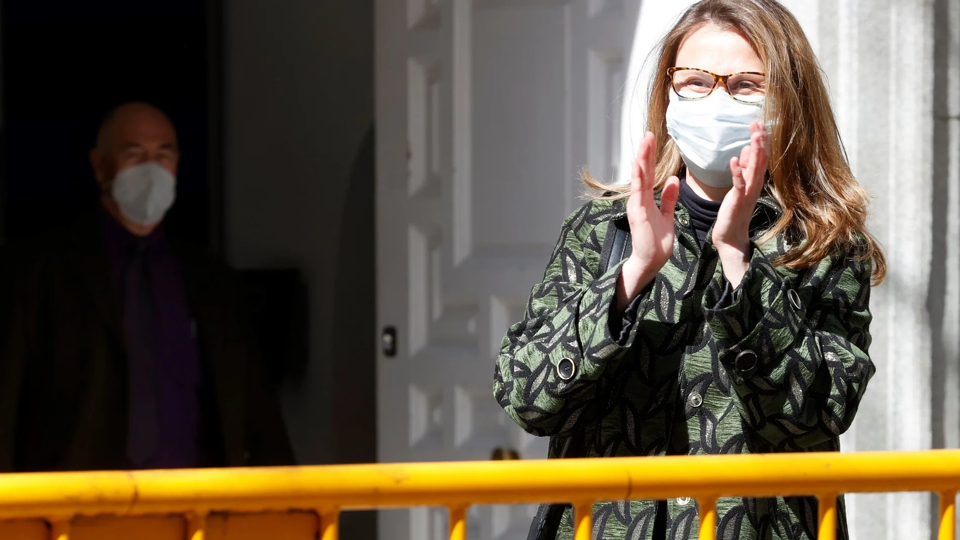 La ex consellera Meritxell Serret, huida en Bélgica desde octubre de 2017, a su salida del Tribunal Supremo, tras comparecer este jueves voluntariamente ante el magistrado del Pablo Llarena