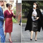 Doña Letizia y Meghan Markle, ambas con la misma falda de Hugo Boss