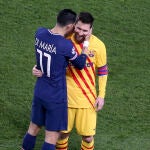 Ángel Di María y Leo Messi, en el último enfrentamiento PSG-Barcelona.