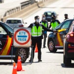 Controles de la Policía en el estado de alarma en Madrid.