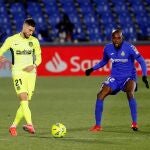 Allan Nyom con el Getafe.