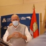 El vicepresidente y portavoz de la Junta, Francisco Igea, durante la comparecencia junto al resto del grupo parlamentario de Cs el pasado viernes