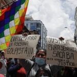 Manifestantes en La Paz contra la ex presidenta Jeanine Añez