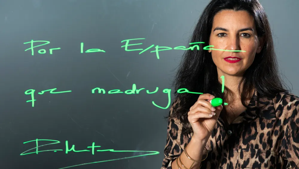 Rocío Monasterio en la sede nacional de Vox