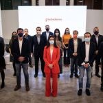 Inés Arrimadas (c), flanqueada por los integrantes de su nueva Ejecutiva