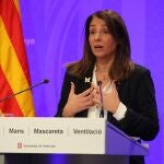La consellera de Presidencia y portavoz del Govern, Meritxell Budó, en rueda de prensa tras el Consell Executiu.