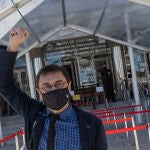 Juan Carlos Monedero tras declarar en los juzgados de Plaza de Castilla (Madrid) por el "caso Neurona"