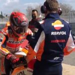 Marc Márquez, entrenando en el circuito de Montmleló