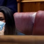 La líder de Ciudadanos, Inés Arrimadas en la sesión de control del Congreso