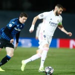 Benzema, en el Real Madrid-Inter de la Champions