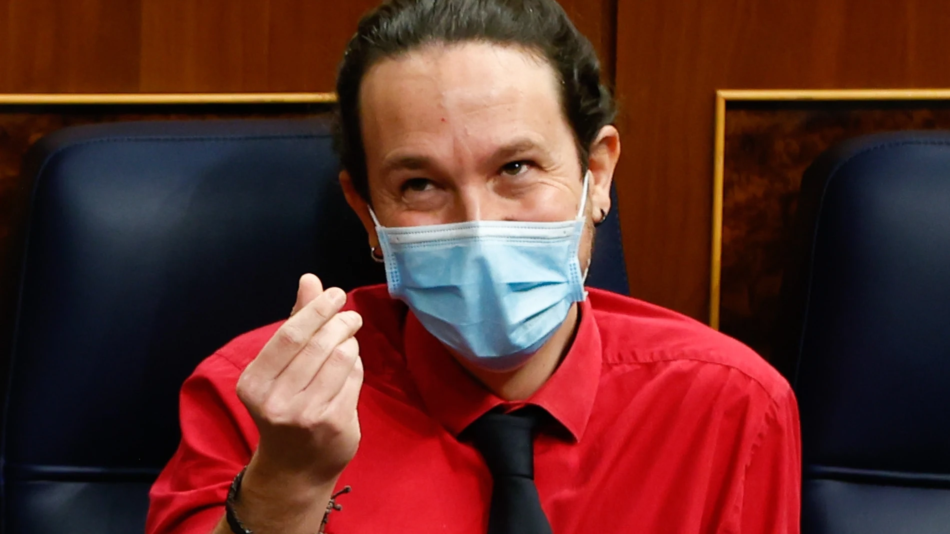 Pablo Iglesias durante la sesión de Control al Gobierno en el Congreso, el 17 de marzo de 2021