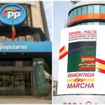 Sedes nacionales de PP y Ciudadanos en Madrid