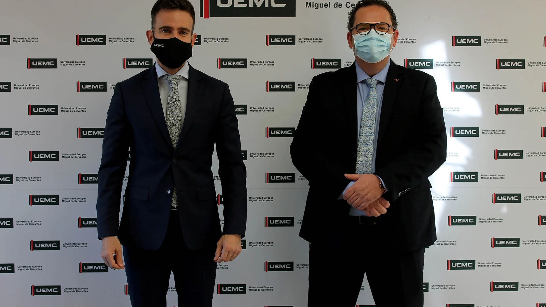 El rector de la UEMC, David García López, y el Decano-Presidente del COPCyL, Jaime Gutiérrez Rodríguez