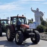Movilización del sector agrario entrando en Jerez en protesta contra el decreto de convergencia de la PAC