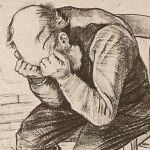 El grabado "En la puerta de la eternidad" que Van Gogh pintó en 1882