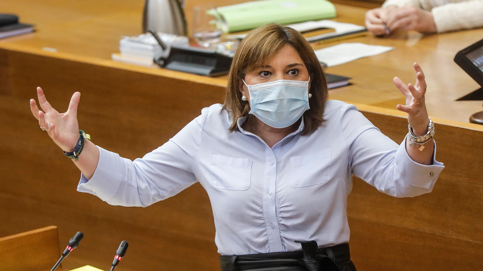 La presidenta del PPCV, Isabel Bonig, interviene en un pleno en las Cortes Valencianas