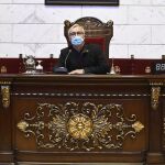 El alcalde de Valencia, Joan Ribó, durante un pleno municipal.