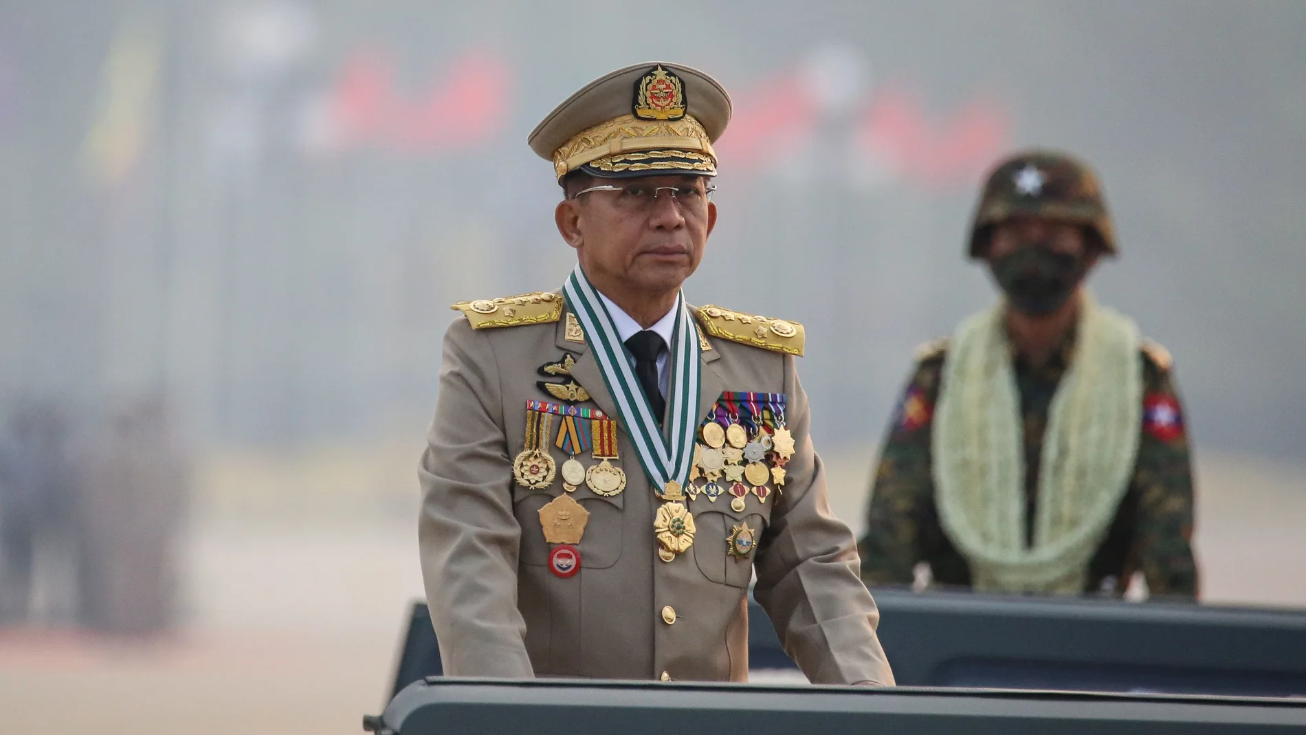 El general Aung Hlaing celebra el día de las Fuerzas Armadas en Naypyitaw, Myanmar