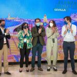 Los populares Juan de la Rosa, Virginia Pérez, Teodoro García Egea, Loles López y Pablo Montesinos, de izquierda a derecha