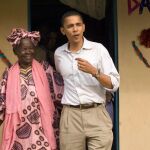 Barack Obama, con su abuela Sarah