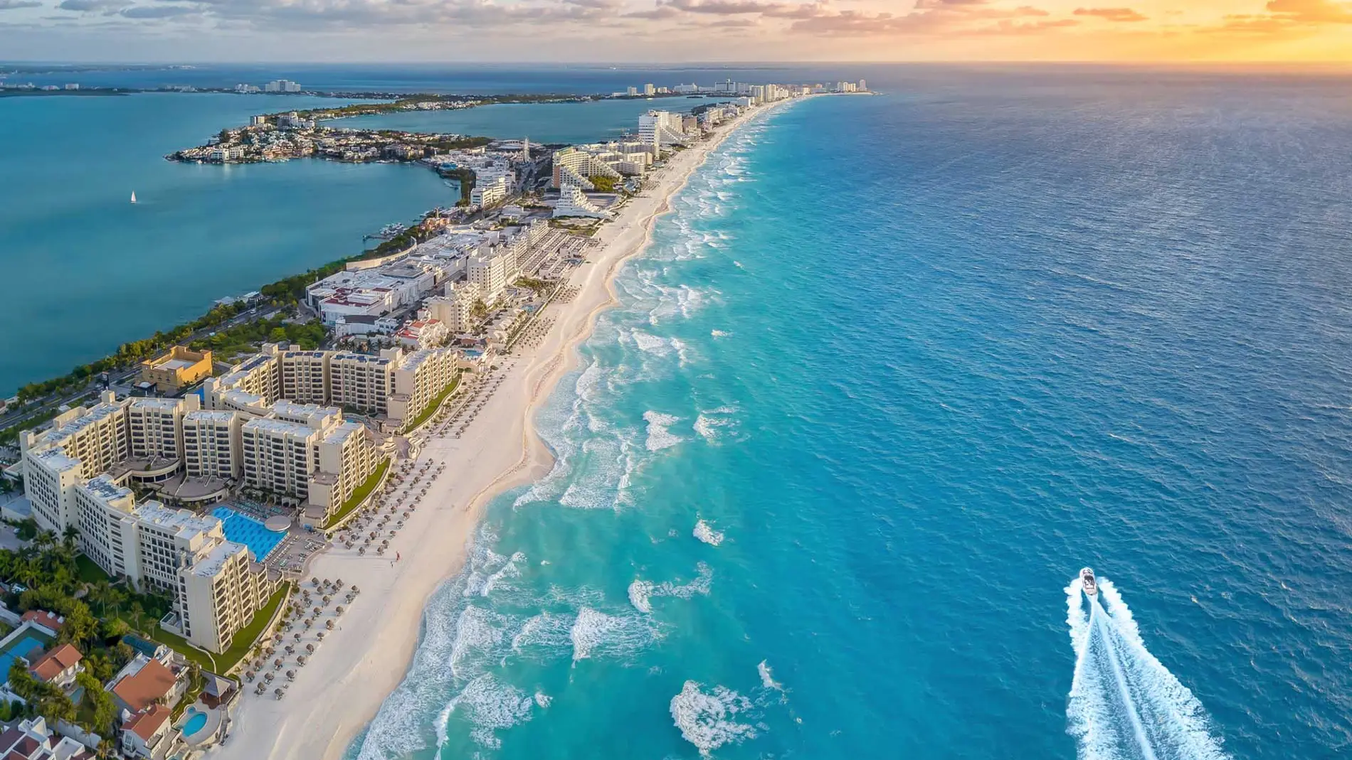 Vista aérea de Cancún