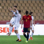 Halimi celebra el gol de Kosovo a España