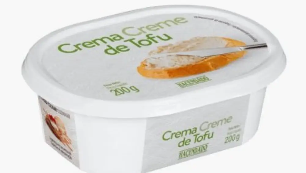 Tarrina de crema de tofu de Mercadona