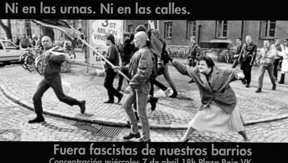 Imagen difundida por las redes sociales por la izquierda radical