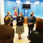La consejera de Familia e Igualdad de Oportunidades, Isabel Blanco, firma un protocolo de colaboración con el presidente de Plena Inclusión Castilla y León, Juan Pablo Torres, para promover la atención e inclusión de personas con discapacidad en la Comunidad