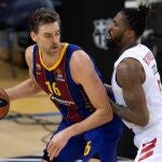 Pau Gasol, en el partido en el que reapareció con el Barça ante el Bayern Múnich