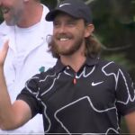 Fletwood, feliz tras hacer un hoyo en 1 en el Masters de Ausgusta