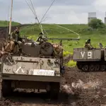 Soldados israelíes durante una ronda de vigilancia en los Altos del Golán