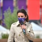 La ministra de Igualdad, Irene Montero, durante un acto de campaña a las elecciones del 4M