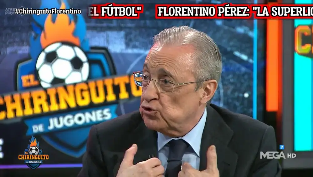 Florentino Pérez durante la entrevista concedida a "El Chiringuito"