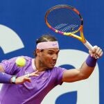 Nadal da un golpe de derecha durante su partido contra el bielorruso Ilya Ivashka
