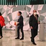 Isabel Díaz Ayuso, Edmundo Bal y Ángel Gabilondo, durante el debate electoral