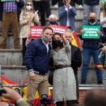 Rocío Monasterio, en un mitin en la plaza de toros de San Sebastián de los Reyes