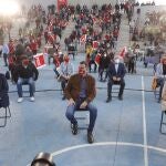 Mitin del PSOE en Getafe con Pedro Sanchez y Gabilondo entre otros cargos del gobierno.