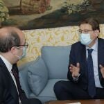 Reunión entre el ministro de Política Territorial, Miquel Iceta, y el 'president' de la Generalitat, Ximo Puig