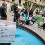 Acampada del ocio nocturno para reclamar ayudas a la Generalitat de Valencia frente al Palau de la Generalitat el pasado 27 de abril de 2021