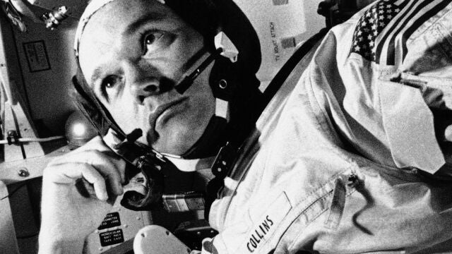 Michael Collins entrenándose para la misión del Apollo 11 (AP Photo/File)